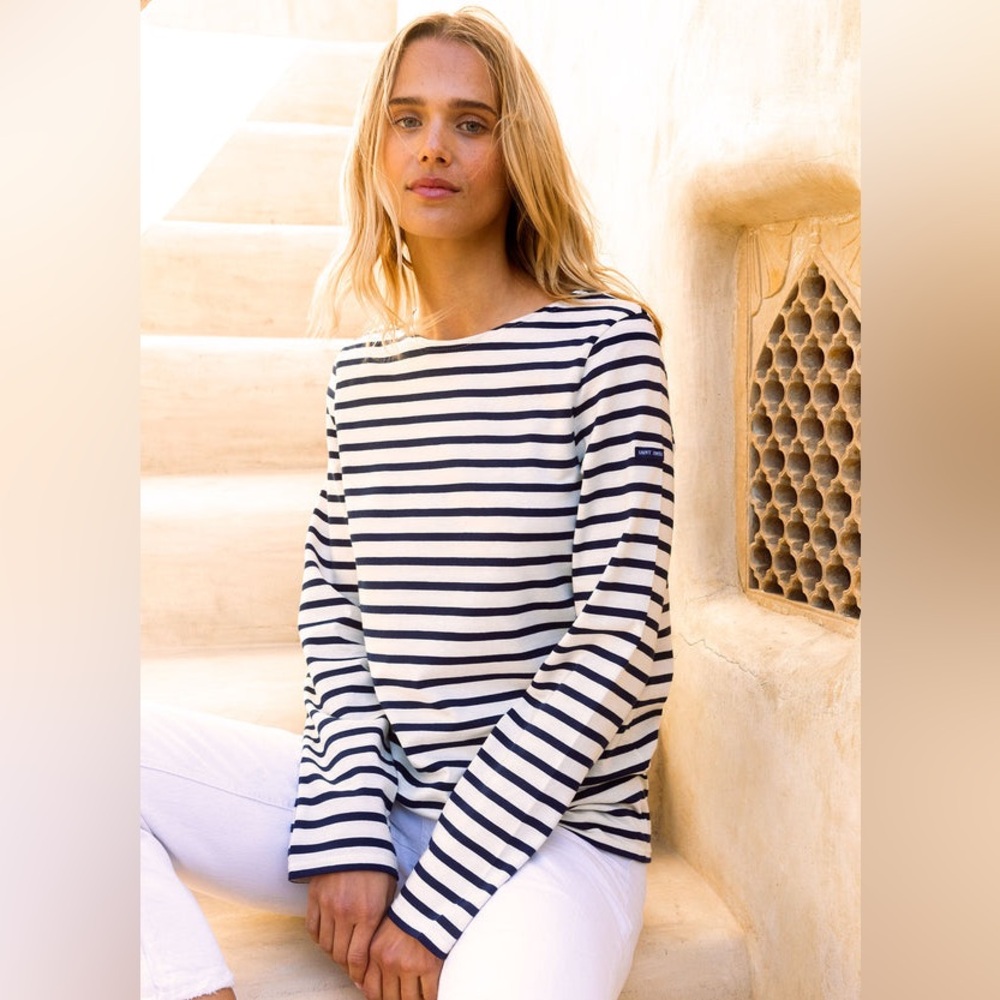 Saint James Né De La Mer Minquiers Modern Authentic Breton Stripe Shirt